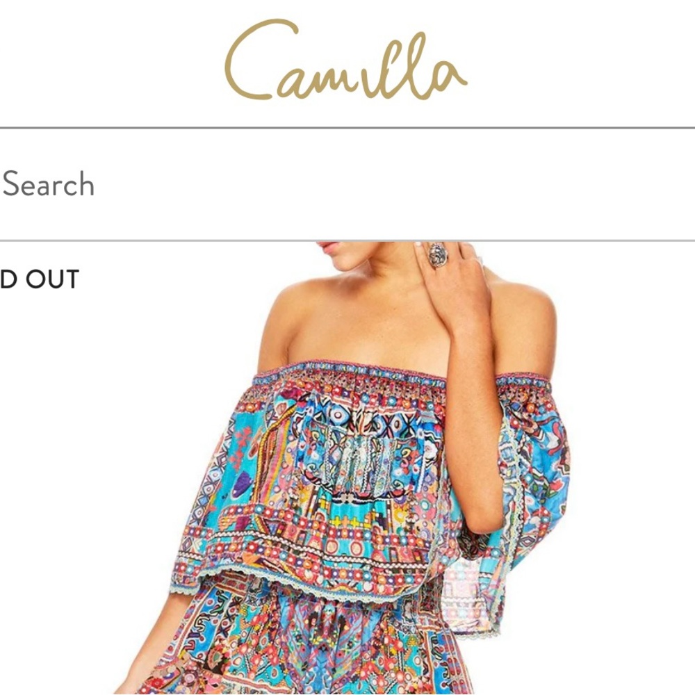 Camilla Multicolor Off-Shoulder Crop Top